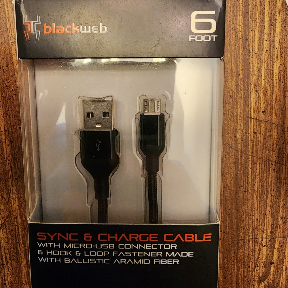 Blackweb Sync & Charge Micro USB Cable 6 feet